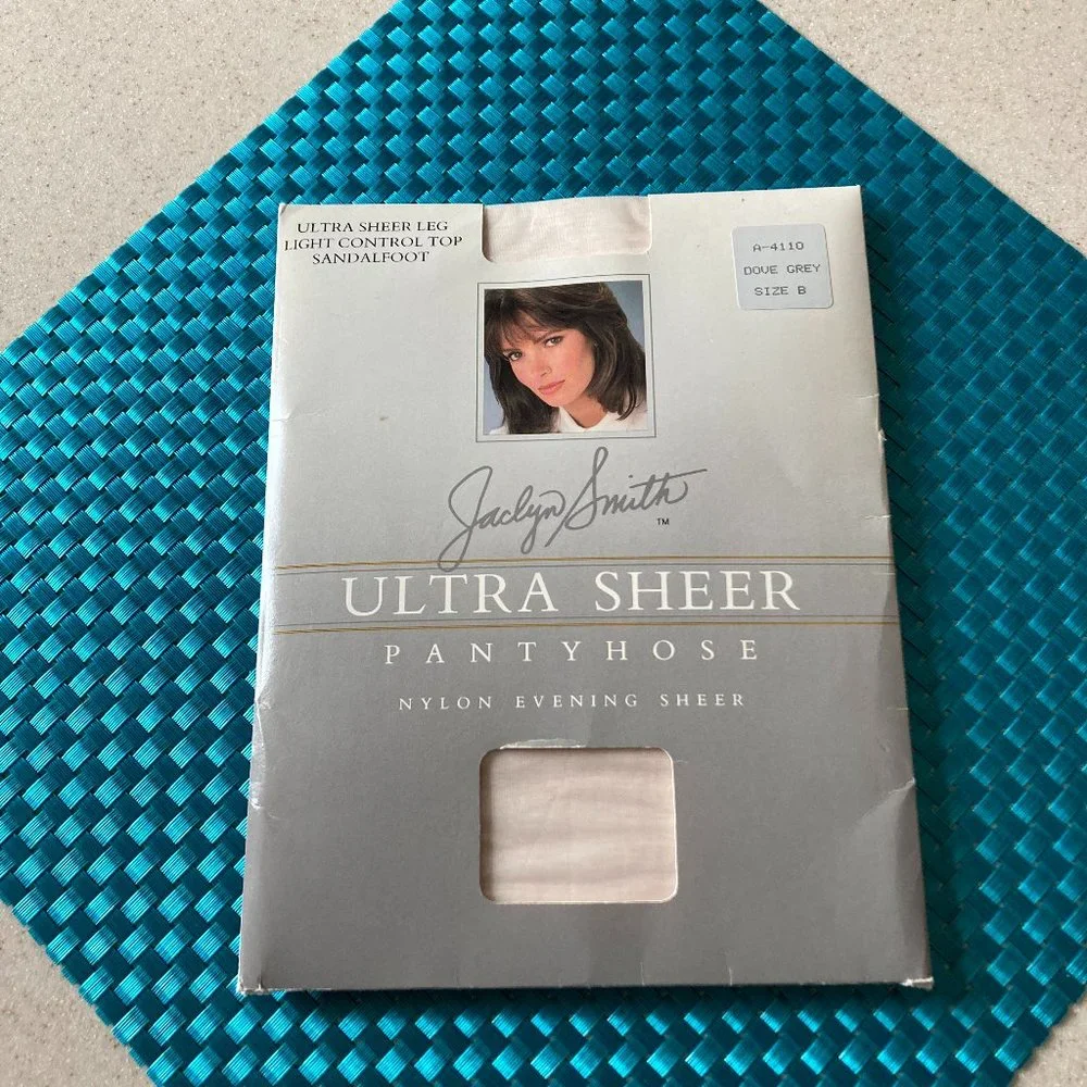 Jaclyn Smith Ultra Sheer Pantyhose Dove Grey Women Size B Vintage NOS